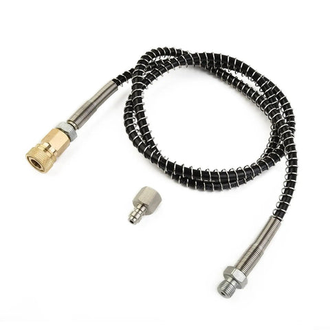 4500 PSI DN2 Microbore Hose 36 Inch Long Fast Fill Quick Connect Air Hand Pump Charging black hose with stainless ends