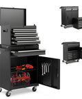 Five Drawer Rolling Tool Chest With Removable Tool Cabinet And Sliding Metal Organizer Lockable Drawers for garage storage