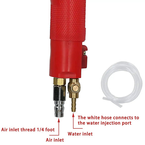 4 Inch Pneumatic Wet Stone Polisher Sander With Water Nozzle And 4300 RPM, Air and Water Inlet Close-Up