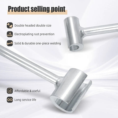 Heavy Duty Door Hinge Gap Adjustment Tool For 14 To 19mm Hinges Quick Fix Wrench For Sagging Sticking And Misalignment On Residential Fire Security And Cleanroom Doors Ergonomic Design For Easy Repairs, silver steel double-headed wrench