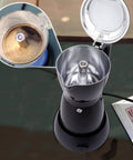 Image of an Electric Espresso Maker 6 Cup Mocha Pot Portable Italian Style Coffee Brewer For Camping And Travel 550W 110V Aluminum Alloy.