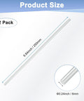 Product dimensions of 2 Pack Round Aluminum Rod 6mm Diameter 250mm Length 6061 Aluminum Bar Stock For DIY Projects