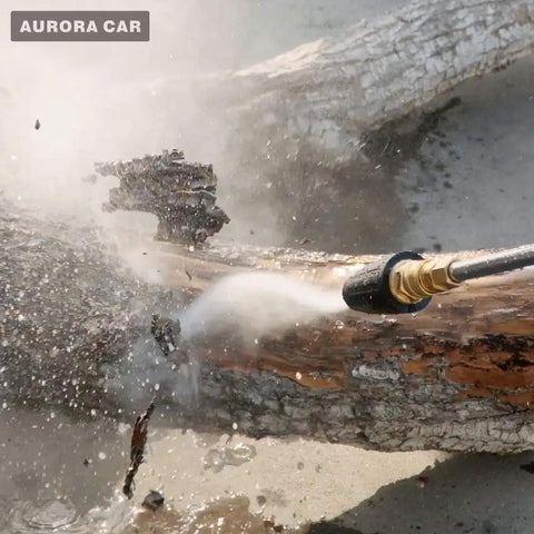 Turbo Rotating Pressure Washer Nozzle With 4000 PSI Max And Quarter Inch Quick Connect cleaning tree bark outdoors