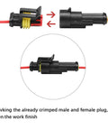 Ultimate 296pcs Waterproof HID Terminal Electrical Automotive Wire Connector Kit For Car And Marine Wiring Jobs With 1 To 6 Pin Plugs Replaces Old Messy Connectors Easy Install, 1-pin waterproof connector
