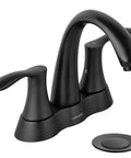 Solid Brass 4 Inch Centerset Bathroom Faucet With Two Handles And Drain Assembly Lead Free And ADA Compliant Bronze Gold Finish