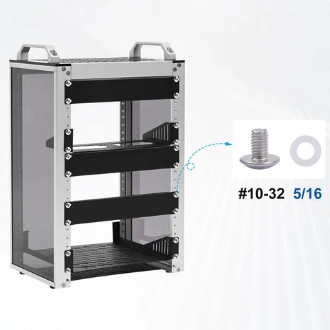 Heavy Duty 10 32 X 5 16 Inch Pan Head Machine Screws And 304 Stainless Steel Washers in server rack setup