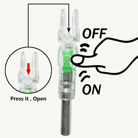 Auto On Lighted Arrow Nocks For Arrows With.244 Inside Diameter 6 Pack Bright LED Nocks Turn On When Shot For Bowhunting High Visibility