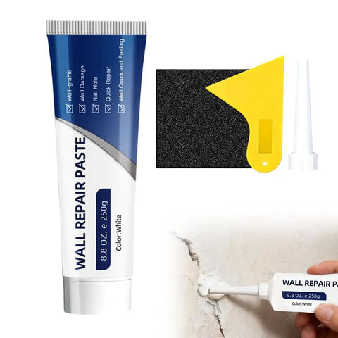Fast Drying Drywall Repair Kit with Scraper and Patch Paste for Holes and Cracks, Wall Repair Paste, Sandpaper, Nozzle Extender