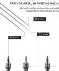 Must Have Pro Grade Airbrush Replacement Parts Kit With Nozzles Needles And Caps For 0.2mm 0.3mm 0.5mm Sizes Includes Wrench