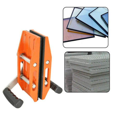 Heavy Duty Double Handed Stone Carrying Clamps With Grippy Rubber Handles For No Sweat 1.77 Inch granite lifting tool for strong grip.