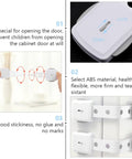 Five Pack Plastic Safety Cabinet Locks And Drawer Latches Set For Doors And Refrigerators No Glue Design White Simple Style