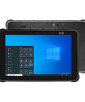 Kickass Durability 10.1 Inch Rugged Tablet Running Windows 10 Z8350 Processor IP65 Waterproof Shell showing screen and backside details.