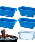 Heavy Duty Flexible Silicone Ice Molds For Ice Baths Making Up To Eighteen Pounds Of Instant Chill, blue silicone ice trays set.