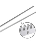Galvanized Steel Gear Rack Set For Sliding Gates, 8mm Thick, showing close-up of rack teeth and mounting hole, 13.12 Ft Total Length