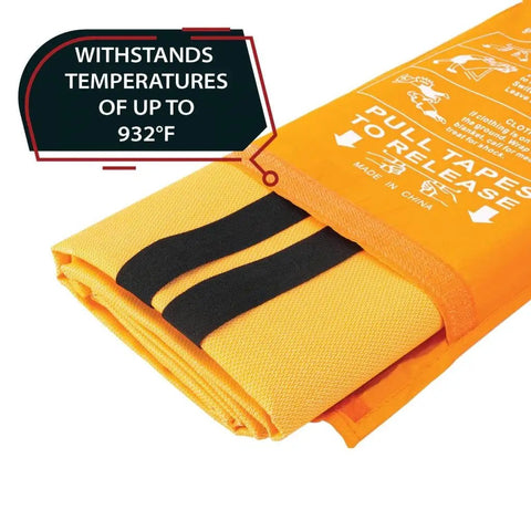 Silicone Coated Emergency Fire Blanket 40 By 40 Inches For Home And Kitchen Grab And Go No Fiberglass Mess Chemical Free