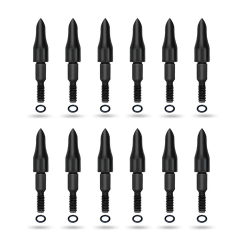 Field Points Kit With O Rings 100 And 125 Grain Arrow Tips For Carbon Arrows Screw In System To Prevent Loosening 12 Pack