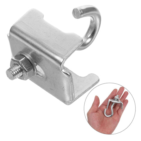 Rock Solid Heavy Duty Girder Clamp Hooks With Pipe Support Brackets For Warehouse Shelving And Garage Storage Racks Boss Grade Universal Metal Hardware Set