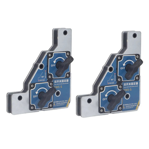 Heavy Duty Welding Magnet 2 Pack With Strong 61 Pound Pull Force, Dual Switch Holder For Steel And Iron Pipe.