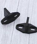 Set Of Two Sliding Barn Door Floor Guides - Adjustable Bottom Mount, Heavy Duty Floor Guides With Screws In Black Finish