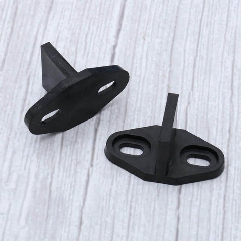 Set Of Two Sliding Barn Door Floor Guides - Adjustable Bottom Mount, Heavy Duty Floor Guides With Screws In Black Finish