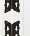 Top Shelf Decorative Butterfly Hinges In Solid Black Steel For Tough Exterior Doors And Yard Gates With Clean Matte Coating, mounted on a wooden door.