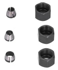 Six Pack 1/4 to 1/8 Collet Adapters for CNC Lathe, Router, and Milling Cutters, Must Have Collet Adapter Kit with Screws and Nuts