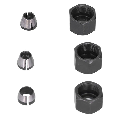 Six Pack 1/4 to 1/8 Collet Adapters for CNC Lathe, Router, and Milling Cutters, Must Have Collet Adapter Kit with Screws and Nuts