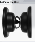 Sturdy 2 Pc Door Catch Set With No Drilling Needed Keeps Walls Clean, showing the black magnetic base and ball mechanism.