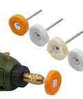 Five Pack Drill Abrasive Buffing Wheels With Cloth Felt 2.35mm And 3mm Shanks Rotary Tool Polishing Pads