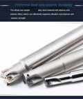 90 Degree Right Angle End Mill Cutter Bar For Precision Corner Cutting Small Diameter Rod Milling Tool With Four Teeth, showing steel alloy construction.