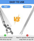 Comparison of 10 Pack Barbed Wire Arm For One And Three Eighths Inch Chain Link Fence Height Extender Galvanized Steel with another brand's model.