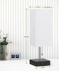 Set Of 2 Bedside Lamps With Dual USB Ports For Fast Phone Charging, Nightstand Table Lamps With White Fabric Shade