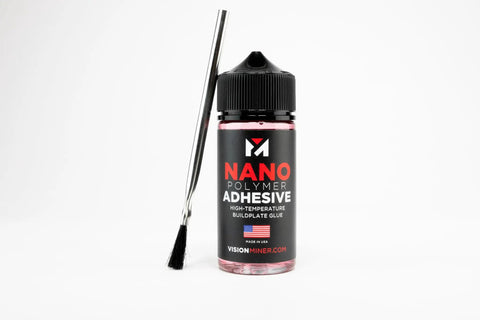 Nano Polymer Adhesive For 3D Printing Bed And Build Plate Adhesion No Mess Non Toxic Easy Apply Clean Works With PLA ABS PETG Nylon PC PEI PEEK And More 50ml bottle with applicator brush