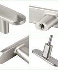 10 Pack 2 Inch Slick Satin Nickel T Bar Cabinet Knobs And Drawer Pulls Single Hole Solid Zinc Alloy Handles for kitchen installation
