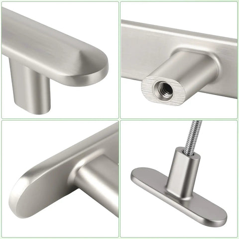 10 Pack 2 Inch Slick Satin Nickel T Bar Cabinet Knobs And Drawer Pulls Single Hole Solid Zinc Alloy Handles for kitchen installation