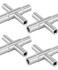 4 Way Sillcock Key Wrench Set For Faucets And Valves, Lifesaver Water Access Tool For Emergencies, compact 4 pack, steel