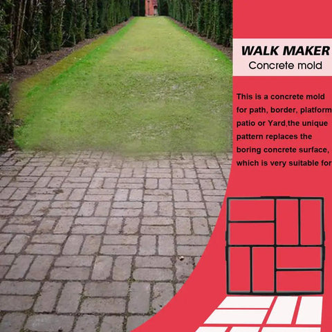 Reusable Concrete Molds For Walkways And Patios 15.7 By 15.7 By 1.57 Inch Path Maker With 8 Grid Stone Molds on grass path