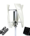 AISINILALAO wind turbine with two white curved blades on a vertical mast; 10000W, 12V–48V PM alternator.