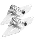 Rotating Concealed Door Hinges Set Two Piece Beefy Heavy Duty Exterior Spring Loaded Cabinet Hinge With Mounting Bolts, silver iron