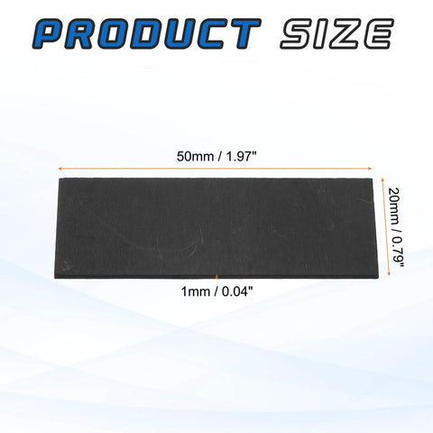 Product size diagram of Rectangle Graphite Block Ingot, High Purity Graphite Electrode Plate Sheet 50x20x1mm, Pack Of 2.