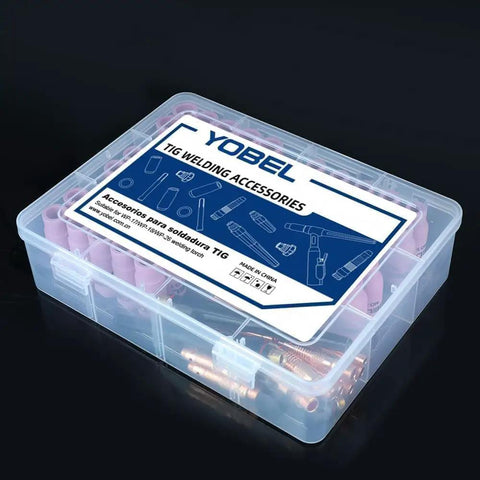96 Piece TIG Consumables Kit With Foam Case For WP 17 18 26 Torch Includes 50 Alumina Cups 4 Through 8, 10 Gas Lens Bodies