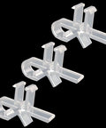 Three clear plastic clips from 25 Pack Clear Plastic Hidden Valance Clips For Horizontal Blinds No Sweat Install Rock Solid Grip.