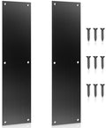 Tough As Nails 2 Pack Stainless Steel Door Push Plates 11.5 By 3 Inch Slick Black Kick Shield with mounting screws.