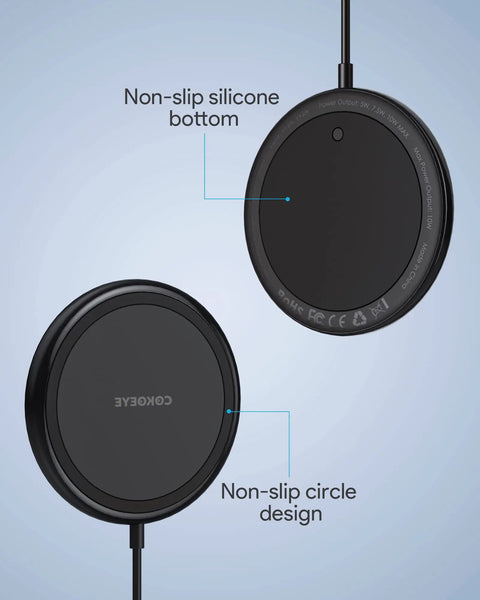 Two Pack 15W Fast Wireless Charger Pad For iPhone 17 Pro Max 17 Pro 17 16 15 14 13 12 And Samsung Galaxy S24 Ultra S23 Ultra S22 S21