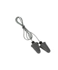Skull Screws Earplugs P1301 Corded shown with gray spiral design and cord for work sites noise reduction, 32 dB NRR, CSA Class AL.