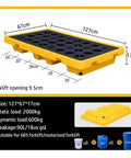 Heavy Duty Modular Spill Deck Built Like A Tank For Drums And Storage Containers Solid Polyethylene Base with vented mesh surface and forklift opening.