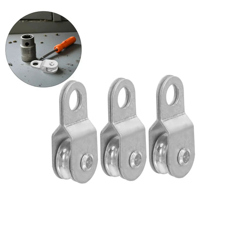 12 Pack Bearing Rope Pulley Block Kit For 6mm Rope And Cable, aluminum-coated zinc swivel pulley