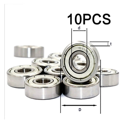 Deep Groove Ball Bearings Set, 10 Pcs 608ZZ 688ZZ, Ideal For Rail Linear Motion Systems, 3D Printer Parts, Industrial Automation Equipment, Top Notch Performance, Durable Steel Construction, 10 shielded steel bearings