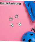 Durable Aluminum Inline Skate Spacers Kit 20 Pieces Self Centering Gasket Bearings and Bushings with blue skate and helmet