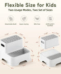 Rock Solid Two Step Stool For Toddlers with detachable build, space-saving design, ideal for bathroom access.